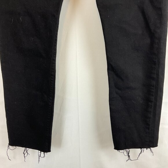 RE/DONE Jeans 28 High Rise Ankle Crop Black Button Fly - Picture 4 of 10
